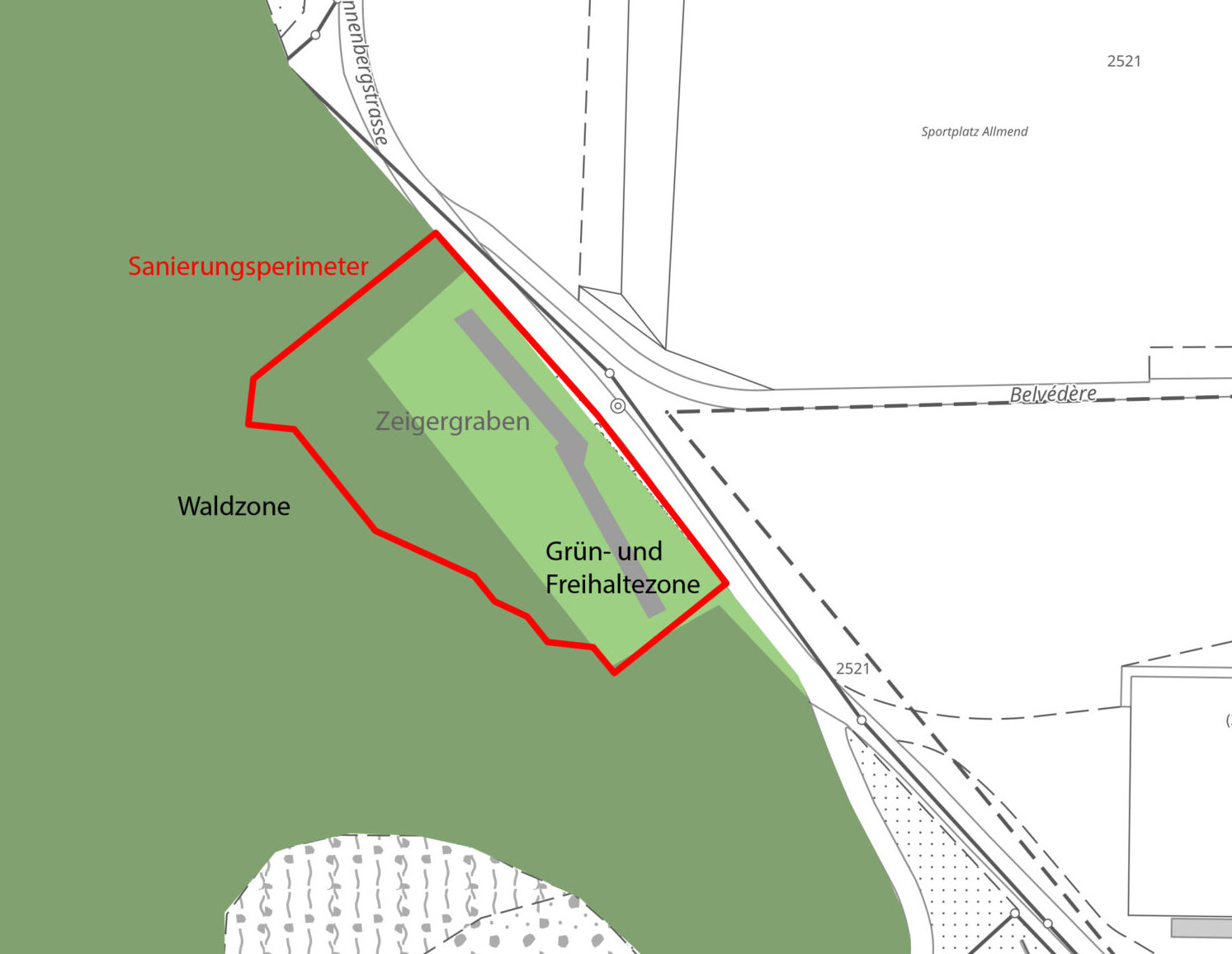 Situationsplan Kugelfang Belvédère