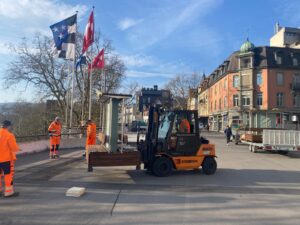 Aufbau begrünte Bank